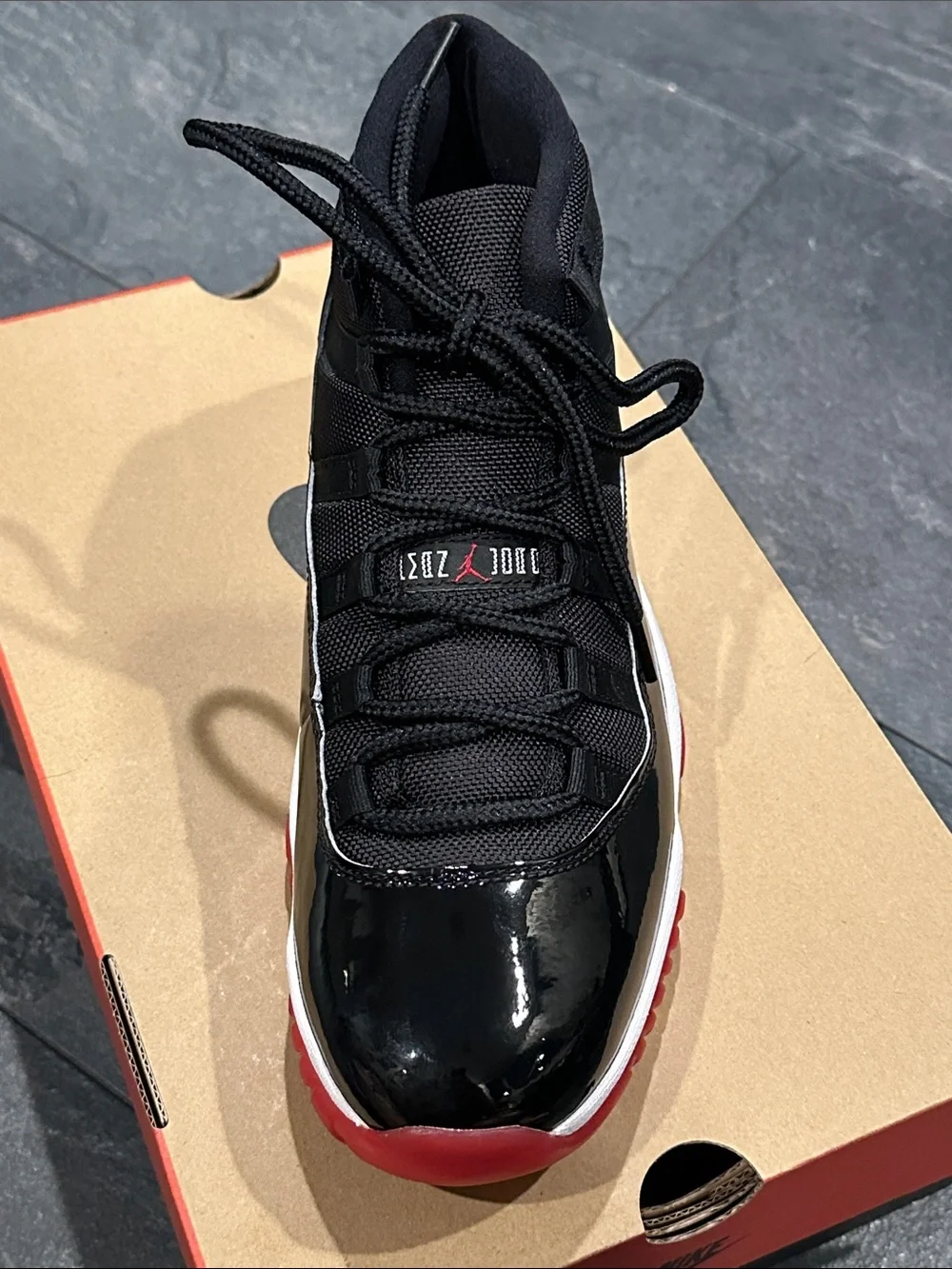 Jordan 11 Retro 2019 Bred Men's High-Top Sneakers - Black/Red/White